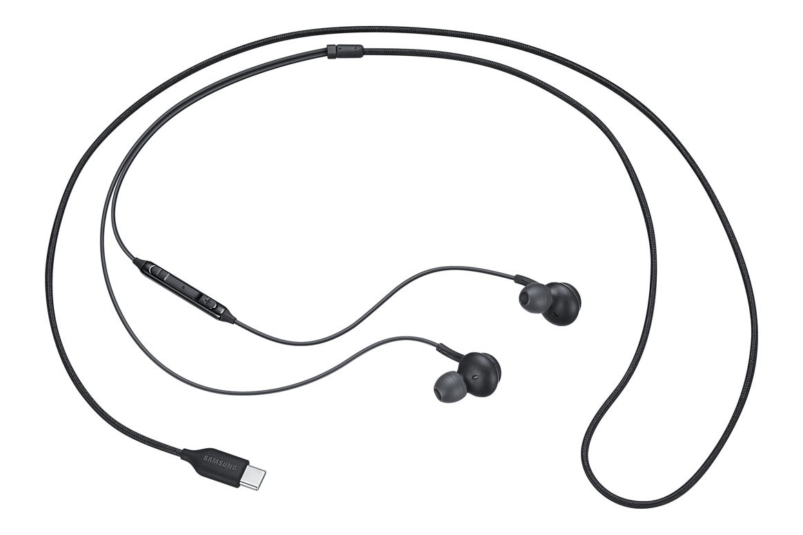 Căști Samsung EO-IC100 cu fir și conector USB-C, exemplu de accesoriu audio digital