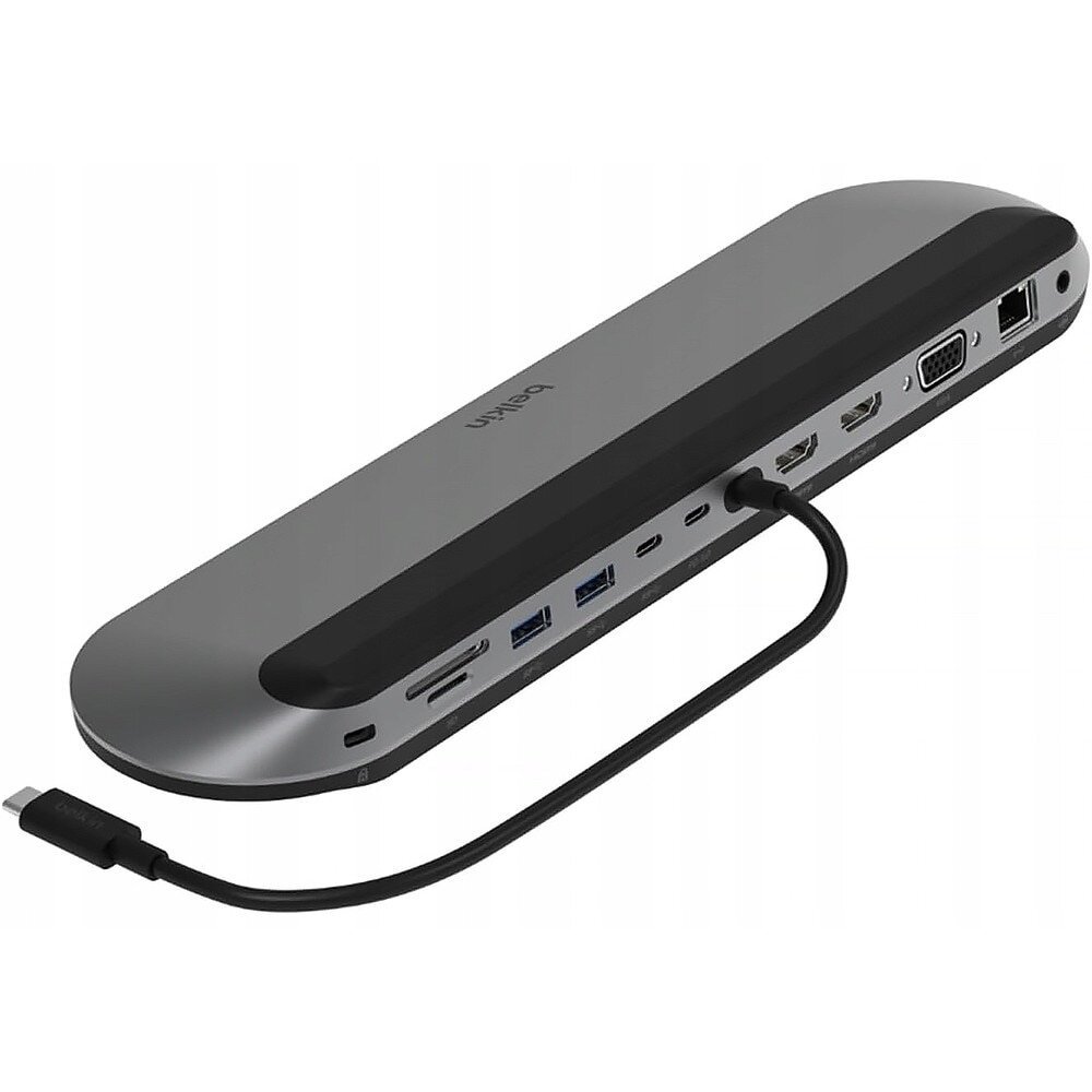 Docking Station Statie de andocare, Belkin Connect USB-C 11-in-1 Pro Dock, 100W, argintiu, 25.9x8.89x2.28cm