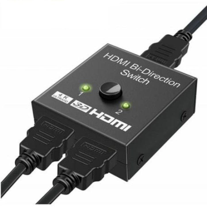 SWITCH video Q-LINK, HDMI bidirectional - 2x HDMI 4K / 30Hz, NEGRU "20CL48"