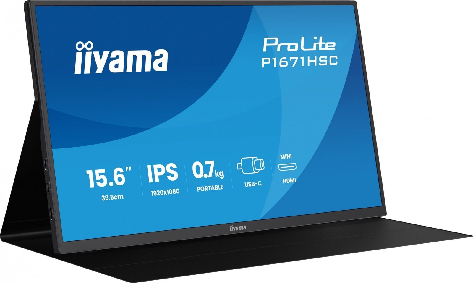 Monitor portabil IIYAMA ProLite P1671HSC-B1 15.6 inch FHD IPS USB-C 60Hz
