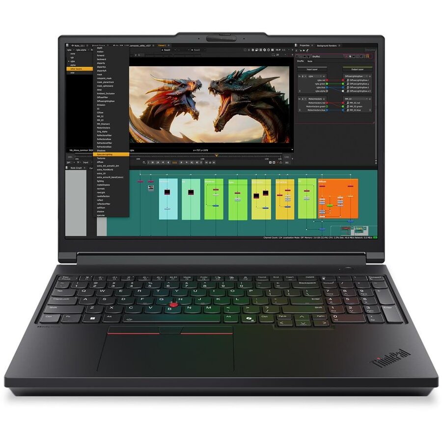 Laptop ThinkPad P16 G3 3.2K 16 inch Intel Core Ultra 9 275HX 64GB 2TB SSD RTX Pro 5000 Windows 11 Pro Black