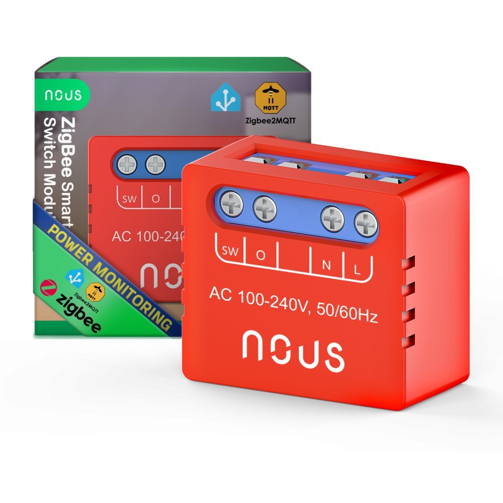 Releu SMART NOUS B5Z Zigbee,1 canal, monitorizare consum, control aplicatie, compatibil Alexa/Google Assistan, protectie suprasarcina